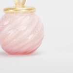 手元供養のアートガラス製ミニ骨壷 七音「花音：KANON」ピンク・さくら色 SSサイズ