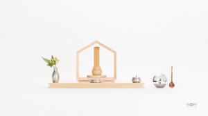 手元供養用仏具・ミニ仏壇用仏具 おりん【たまゆらりん シルバー＆リン棒：花梨】