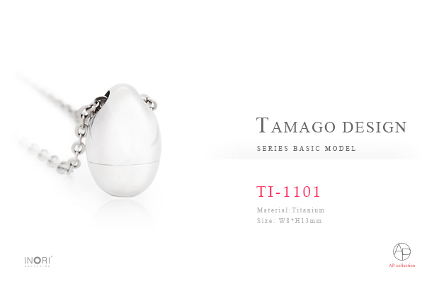 【手元供養・遺骨ペンダント】純チタン製アッシュインペンダント たまご-TAMAGO TI1101